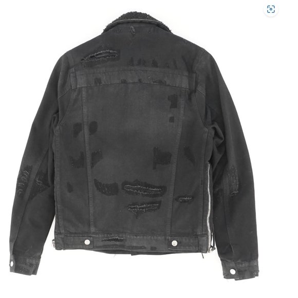 Amiri Killmonger Black Denim Shearling Jacket Size Large - Picture 2 of 12